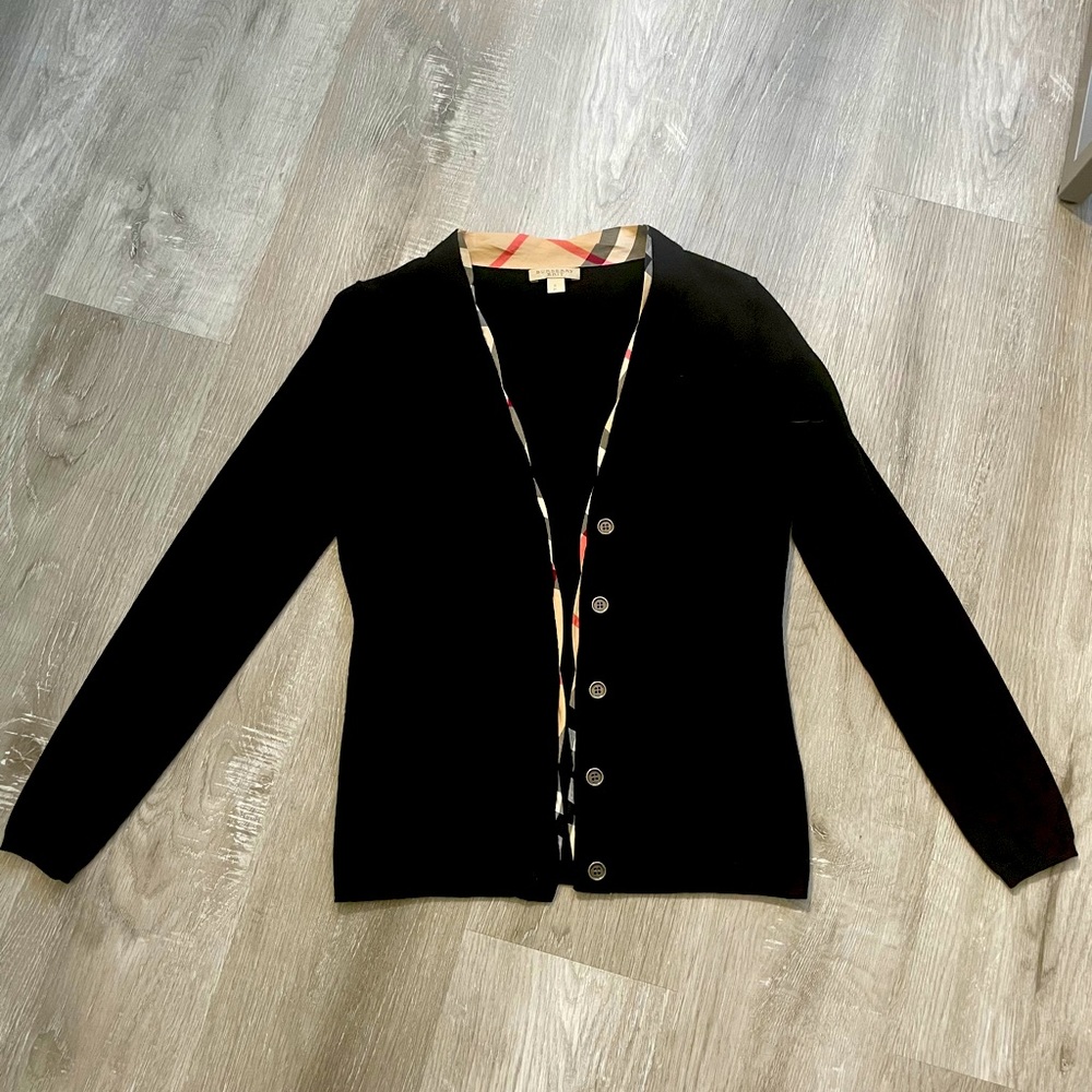 Burberry Brit Knit Nova Check Trim Cardigan